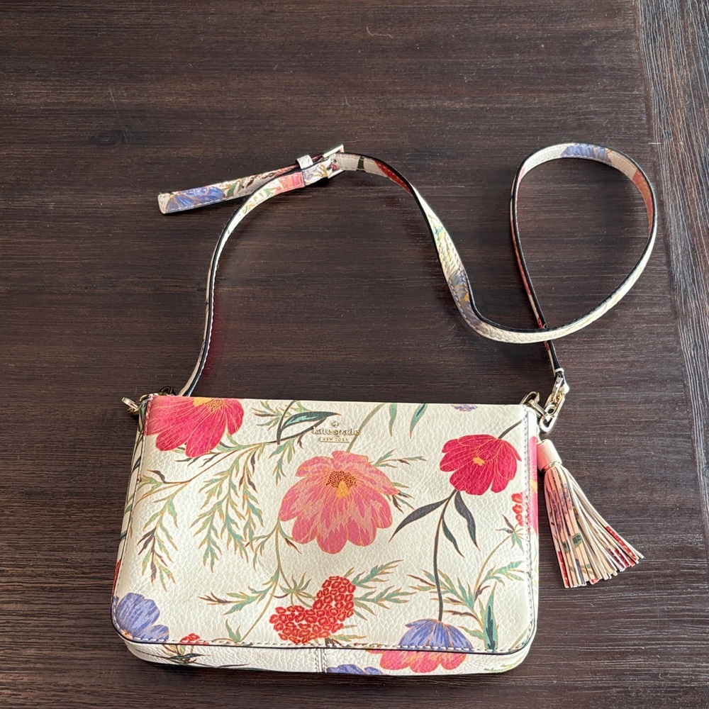 Kate Spade Cream Floral Crossbody Bag